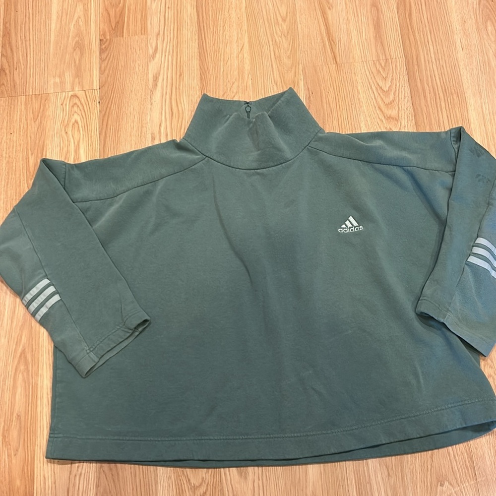 Adidas Cowl Neck ,Back Zip ,Crop Sweatshirt Size 1X - Picture 10 of 15